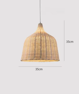Rotan Hanglamp – Handgevlochten Bamboe Plafondlamp voor Woonkamer & Slaapkamer