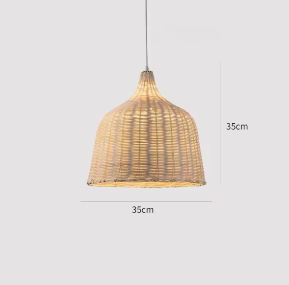 Rotan Hanglamp – Handgevlochten Bamboe Plafondlamp voor Woonkamer & Slaapkamer