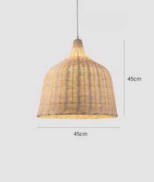 Rotan Hanglamp – Handgevlochten Bamboe Plafondlamp voor Woonkamer & Slaapkamer