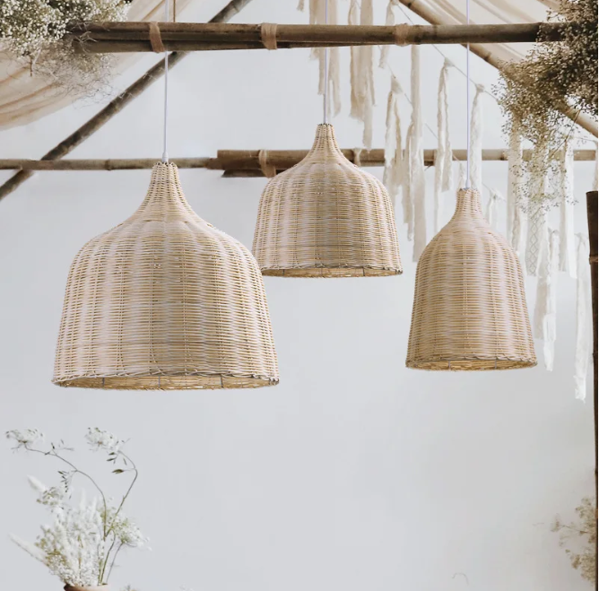 Rotan Hanglamp – Handgevlochten Bamboe Plafondlamp voor Woonkamer & Slaapkamer