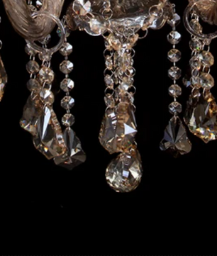 Luxe Kristallen Kroonluchter met 10 Armen – Cognac Glas & Modern Design