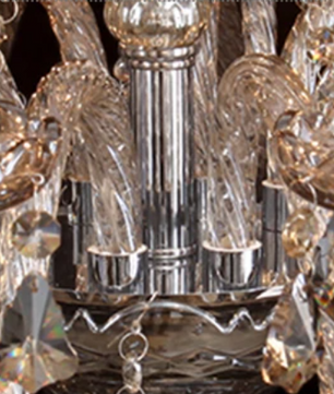 Luxe Kristallen Kroonluchter met 10 Armen – Cognac Glas & Modern Design