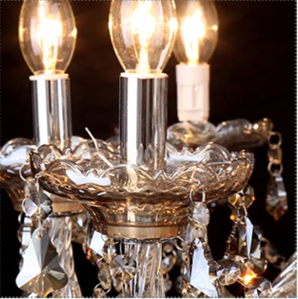 Luxe Kristallen Kroonluchter met 10 Armen – Cognac Glas & Modern Design