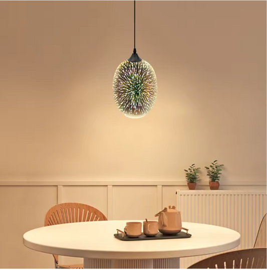 3D Fireworks Hanglamp – Moderne Kleurrijke Glas Plafondlamp