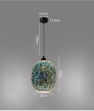 3D Fireworks Hanglamp – Moderne Kleurrijke Glas Plafondlamp