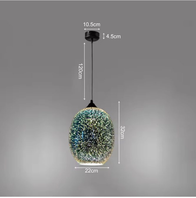 3D Fireworks Hanglamp – Moderne Kleurrijke Glas Plafondlamp