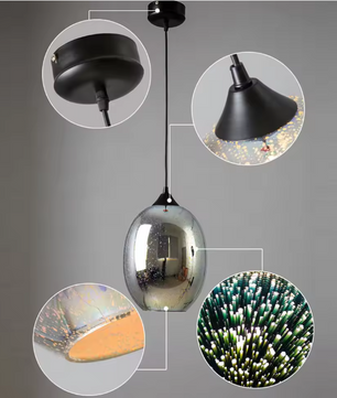 3D Fireworks Hanglamp – Moderne Kleurrijke Glas Plafondlamp