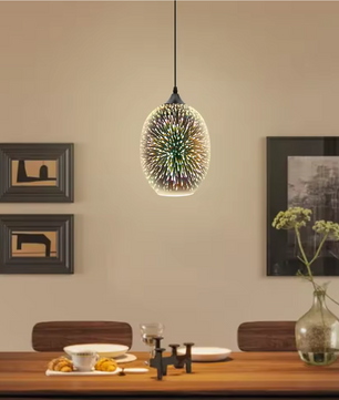 3D Fireworks Hanglamp – Moderne Kleurrijke Glas Plafondlamp