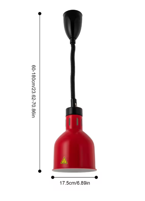 Warmhoudlamp voor Voedsel – In Hoogte Verstelbare Infrarood Hanglamp 250W