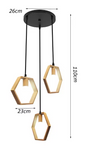 Industriële Hanglamp 3-Lichts – Vintage Plafondlamp met Rechthoekige Kooi