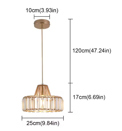 Kristallen Hanglamp – Moderne Plafondlamp met Luxe Design, Voor Woonkamer & Slaapkamer