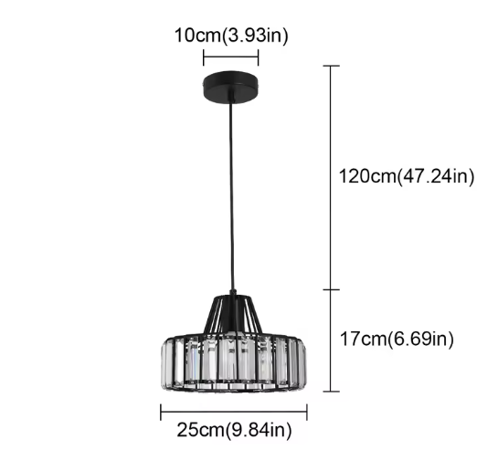 Kristallen Hanglamp – Moderne Plafondlamp met Luxe Design, Voor Woonkamer & Slaapkamer