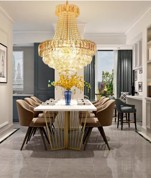 Luxe Kristallen Kroonluchter – Gouden Plafondlamp Ø60×70 cm