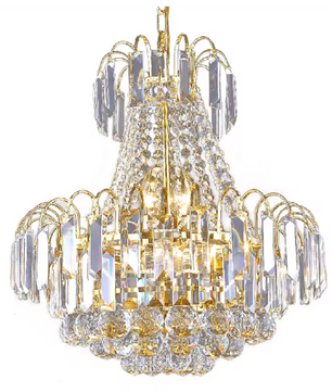 Luxe Kristallen Kroonluchter – Gouden Plafondlamp Ø60×70 cm