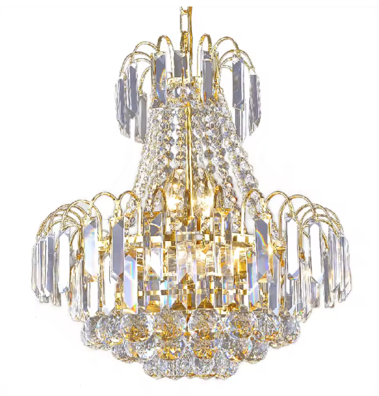 Luxe Kristallen Kroonluchter – Gouden Plafondlamp Ø60×70 cm