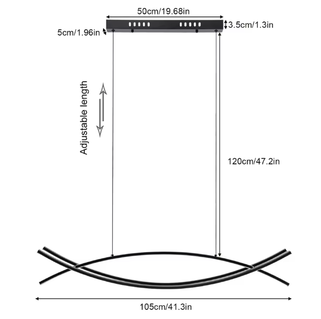Moderne LED Hanglamp – Dimbare Plafondlamp met Afstandsbediening