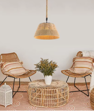 Rotan Hanglamp – Handgeweven Plafondlamp met Landelijke Stijl