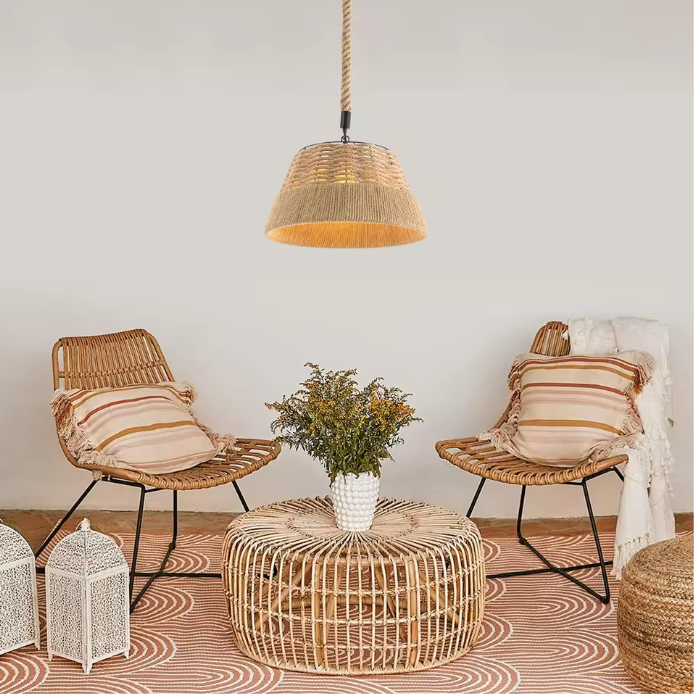 Rotan Hanglamp – Handgeweven Plafondlamp met Landelijke Stijl