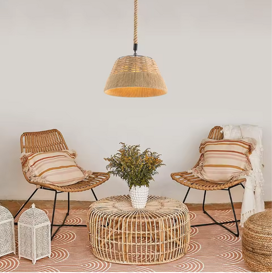 Rotan Hanglamp – Handgeweven Plafondlamp met Landelijke Stijl