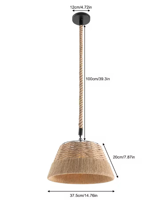 Rotan Hanglamp – Handgeweven Plafondlamp met Landelijke Stijl