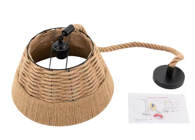 Rotan Hanglamp – Handgeweven Plafondlamp met Landelijke Stijl