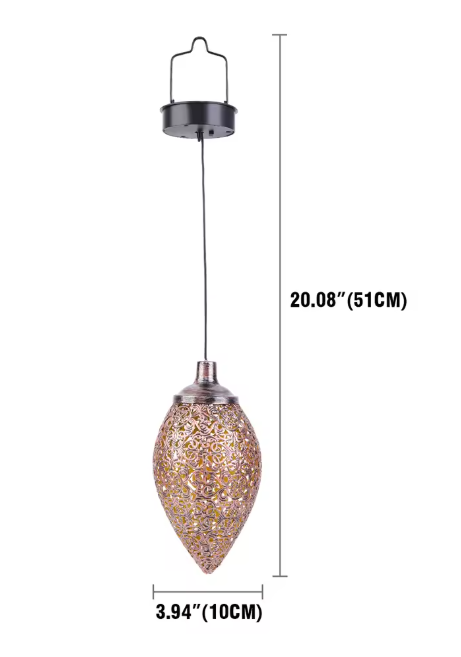 Set van 2 Solar Hanglampen – Unieke Holle Tuinlampen met LED & IP44