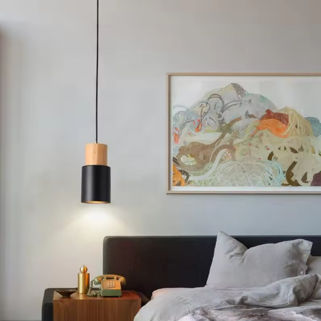 Industriële Hanglamp – Vintage Plafondlamp van Hout & Metaal