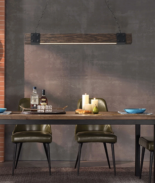 Vintage Houten Hanglamp – Retro LED Plafondlamp met Industrieel Design