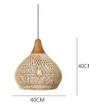 Rotan Hanglamp – Handgeweven Bamboe Plafondlamp met Retro Design