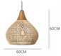 Rotan Hanglamp – Handgeweven Bamboe Plafondlamp met Retro Design