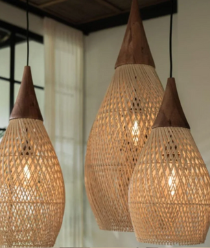 Rustieke Rotan Hanglamp – Handgeweven Plafondlamp 25×50 cm, Vintage Design