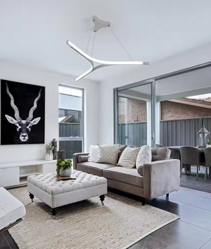 Moderne LED Hanglamp – 30W, 6500K, Aluminium & IJzer, Triangel Design