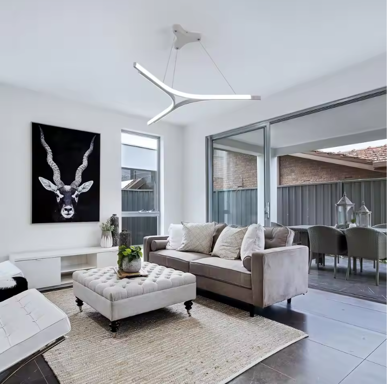 Moderne LED Hanglamp – 30W, 6500K, Aluminium & IJzer, Triangel Design