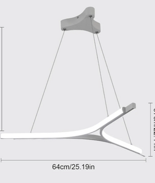Moderne LED Hanglamp – 30W, 6500K, Aluminium & IJzer, Triangel Design