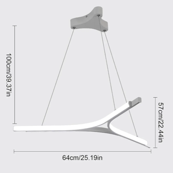 Moderne LED Hanglamp – 30W, 6500K, Aluminium & IJzer, Triangel Design