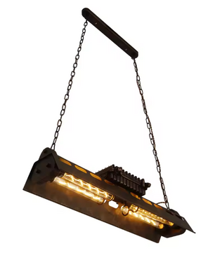 Industriële Retro Hanglamp – Verstelbare Ketting, 4x E27 Fittingen, IJzer & Aluminium