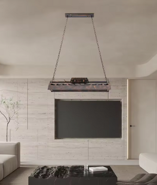 Industriële Retro Hanglamp – Verstelbare Ketting, 4x E27 Fittingen, IJzer & Aluminium