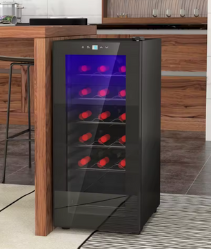 Wijnkoelkast 18 Flessen – 50L, LED Verlichting & Touchscreen