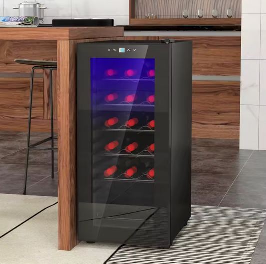 Wijnkoelkast 18 Flessen – 50L, LED Verlichting & Touchscreen