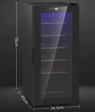Wijnkoelkast 18 Flessen – 50L, LED Verlichting & Touchscreen