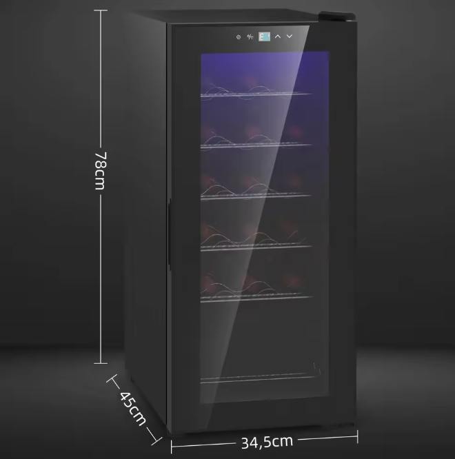 Wijnkoelkast 18 Flessen – 50L, LED Verlichting & Touchscreen