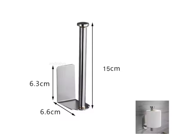 RVS Toiletrolhouder – Zelfklevend & Zonder Boren, Wandmontage