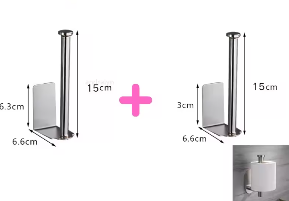 RVS Toiletrolhouder – Zelfklevend & Zonder Boren, Wandmontage