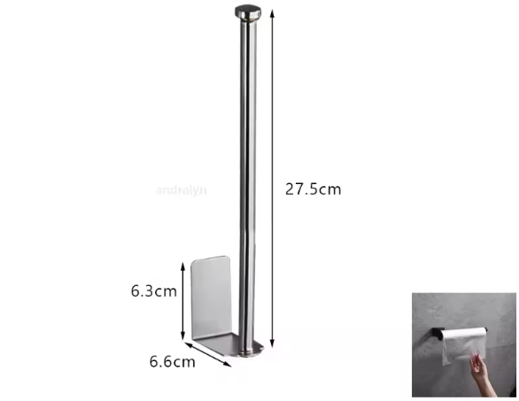 RVS Toiletrolhouder – Zelfklevend & Zonder Boren, Wandmontage