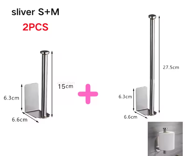 RVS Toiletrolhouder – Zelfklevend & Zonder Boren, Wandmontage