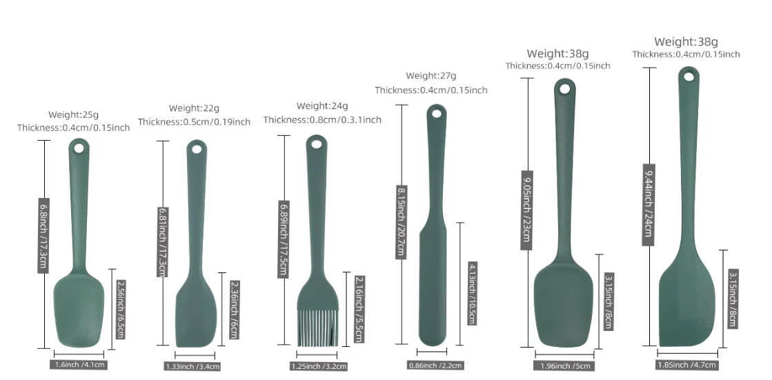 Siliconen Spatelset 6/9-delig – Hittebestendig & Antiaanbak, Keuken Essentials
