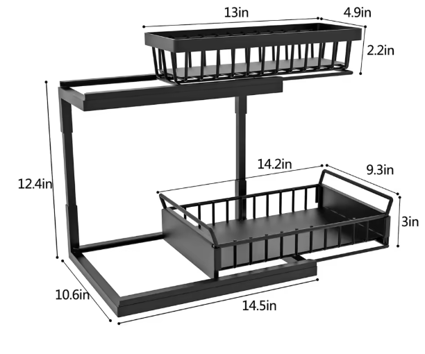 Ondergoot Organizer 2-Lagen – Uitschuifbaar & Ruimtebesparend