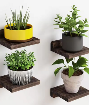 Set van 4 Kleine Wandplanken – Houten Zwevende Planken, Decoratief & Ruimtebesparend