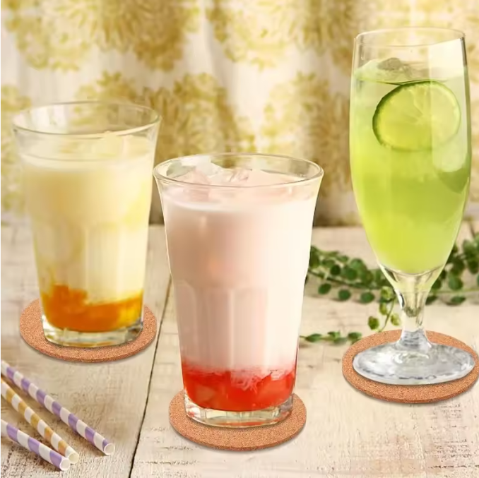 Set Kurken Onderzetters – Rond & Vierkant, Warmtebestendig en Antislip