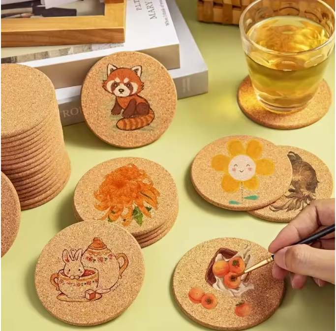 Set Kurken Onderzetters – Rond & Vierkant, Warmtebestendig en Antislip